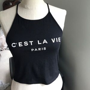 Black Brandy Melville C’est La Vie tank top
